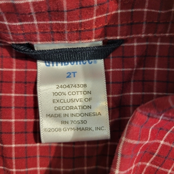 Gymboree Boys Red Plaid Long-Sleeve Button Shirt 2T - Picture 4 of 5